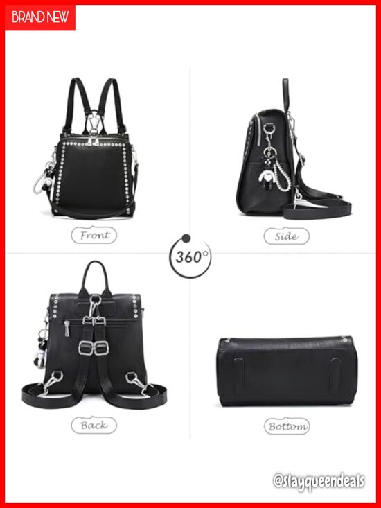 Convertible Faux Leather Backpack Purse Women Fashion Tote Shoulder Bag Work